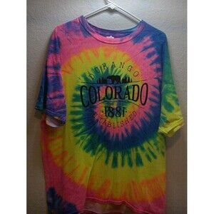 TEE Shirt Durango Colorado Established 1881 Tie Dye Shirt  Size XL